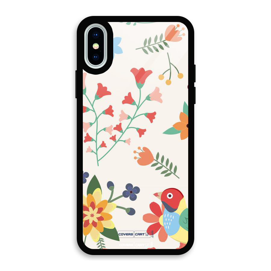 Spring Flowers Glass Back Case for iPhone X