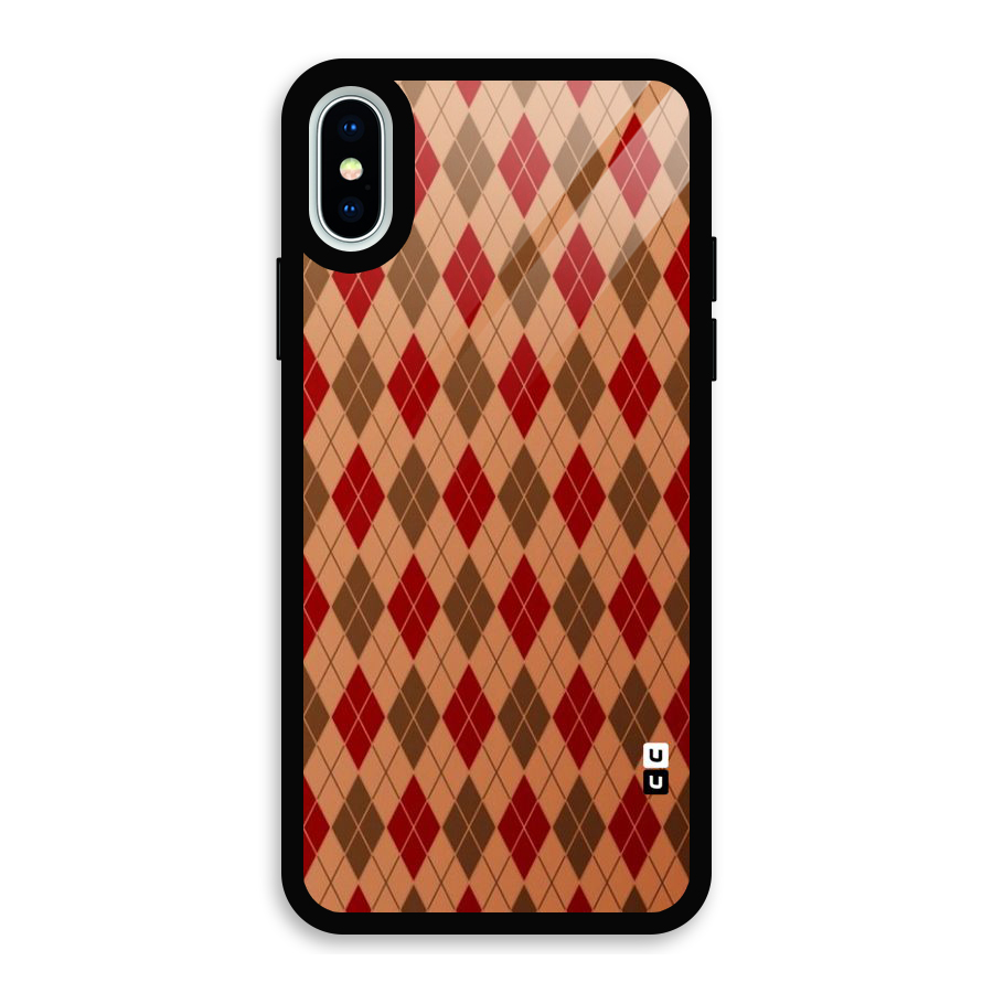 Tiny Checks Diamond Glass Back Case for iPhone X