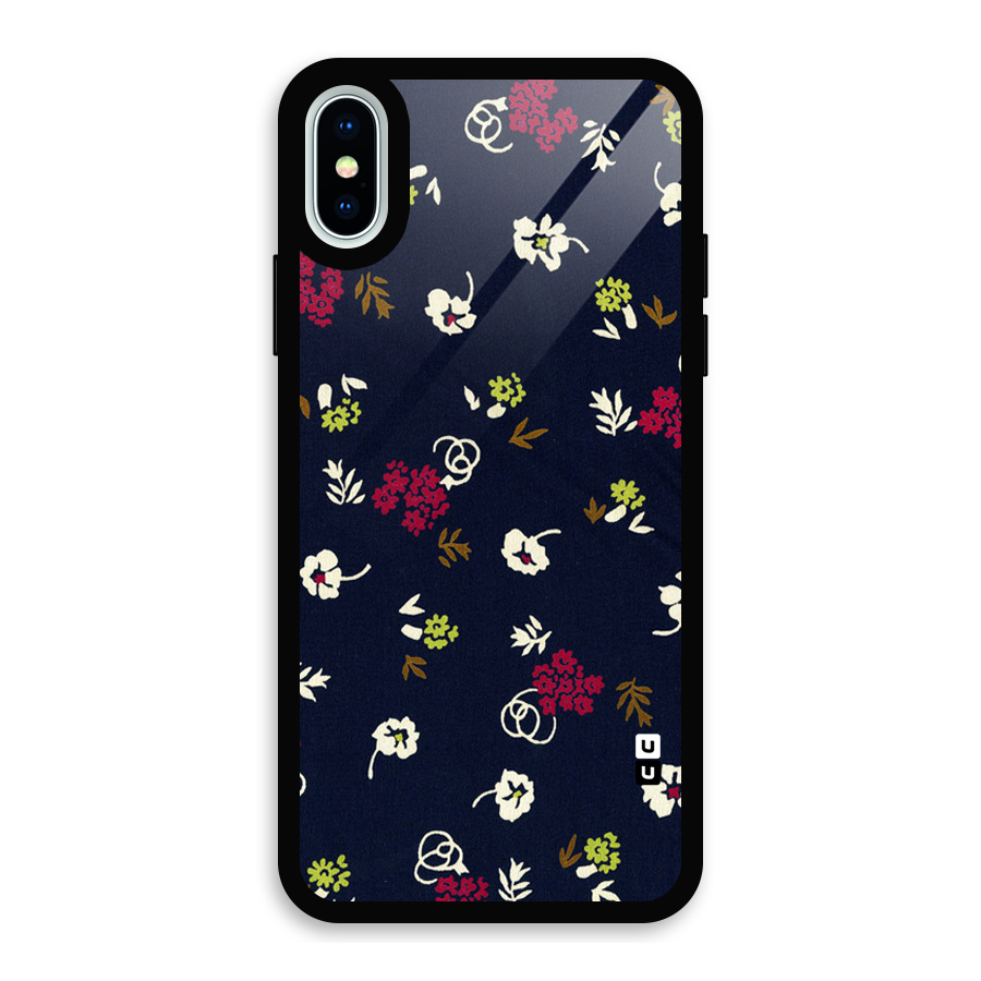 Tiny Flowers Glass Back Case for iPhone X