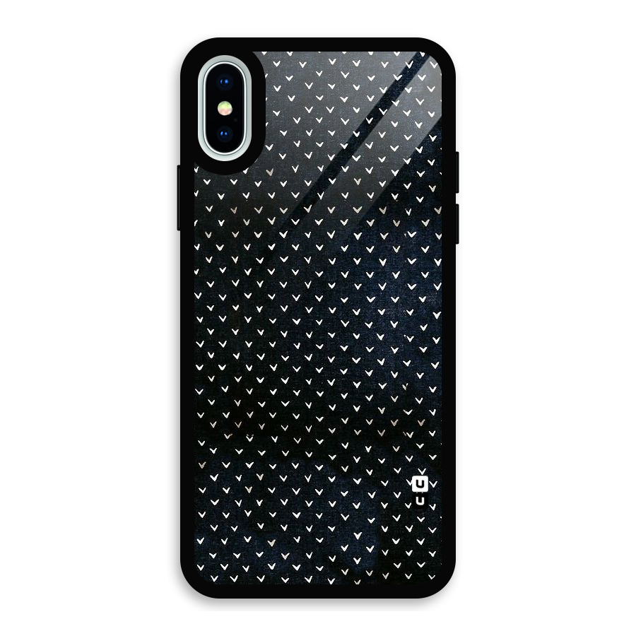 Tiny White Hearts Glass Back Case for iPhone X