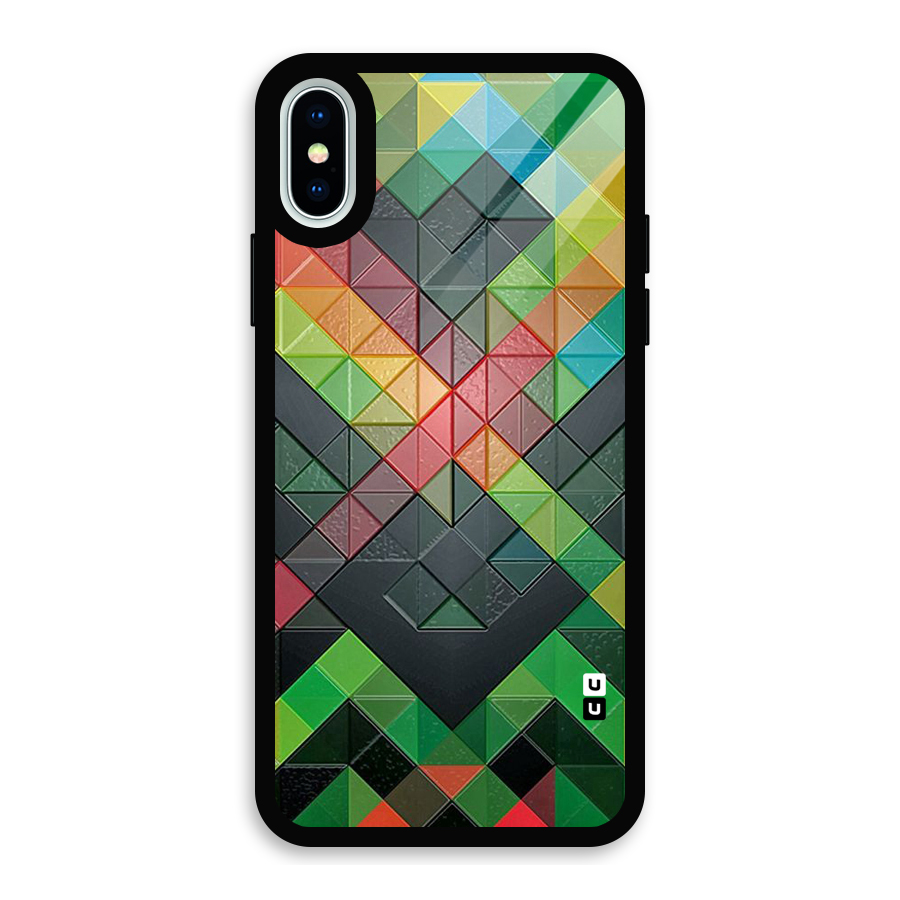 Too Much Colors Pattern Glass Back Case for iPhone X