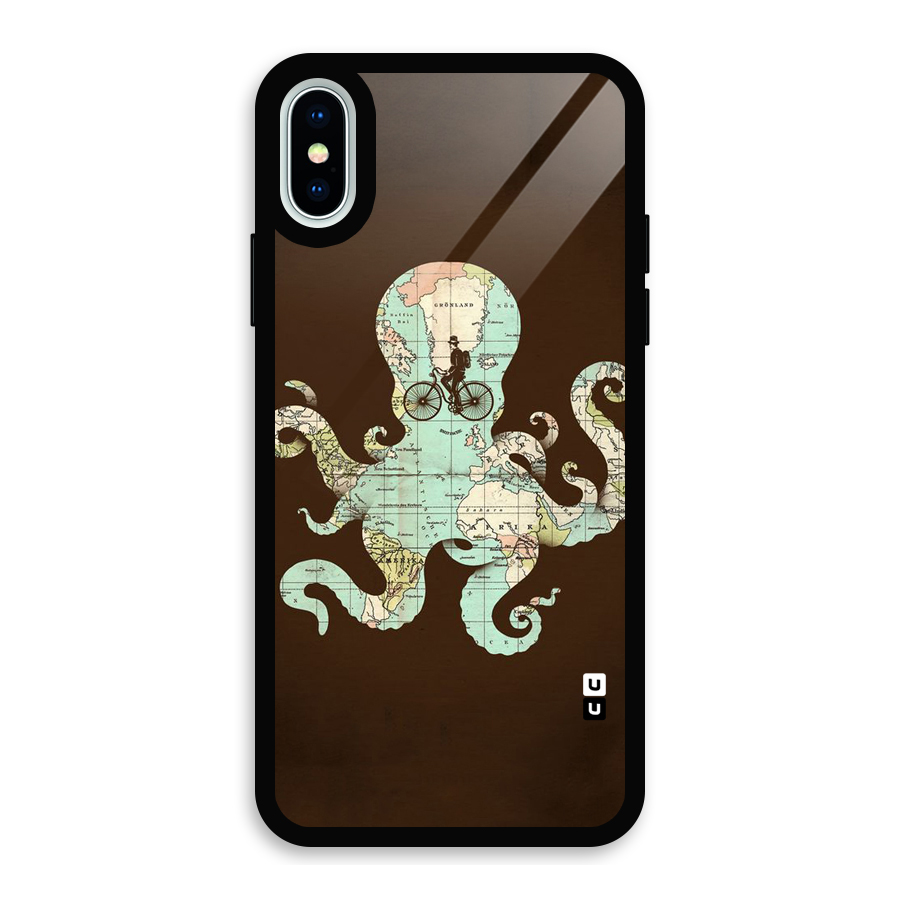 Travel Octopus Glass Back Case for iPhone X