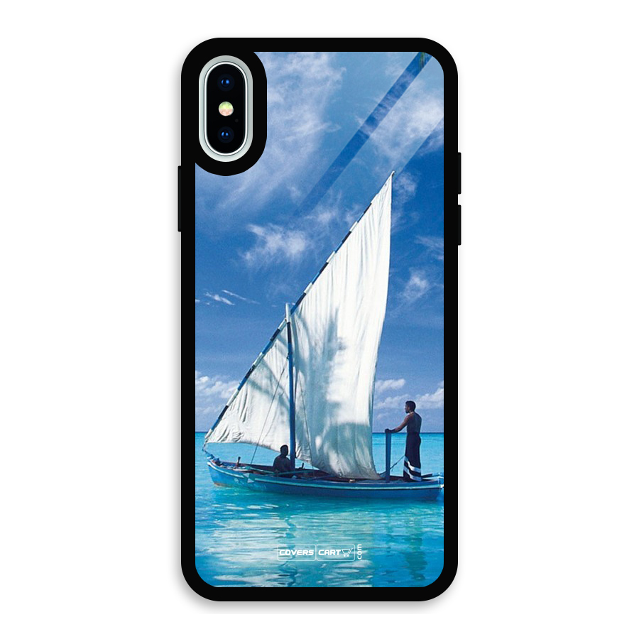 Travel Ship Glass Back Case for iPhone X