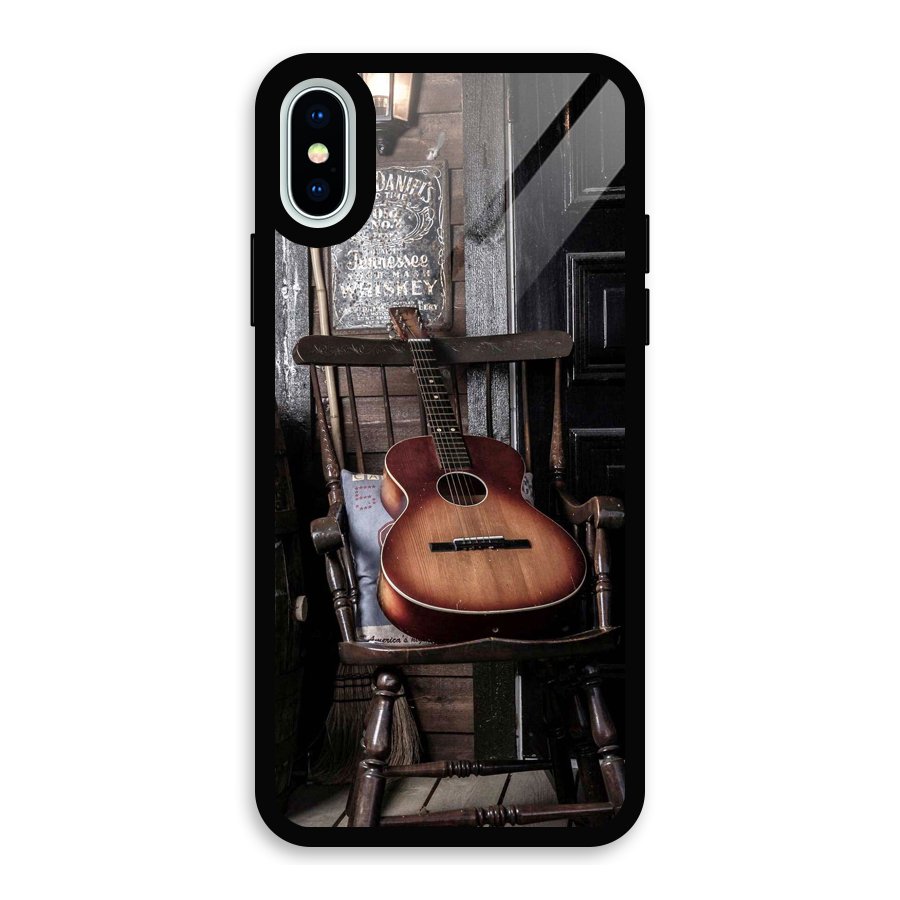 Vintage Chair Guitar Glass Back Case for iPhone X