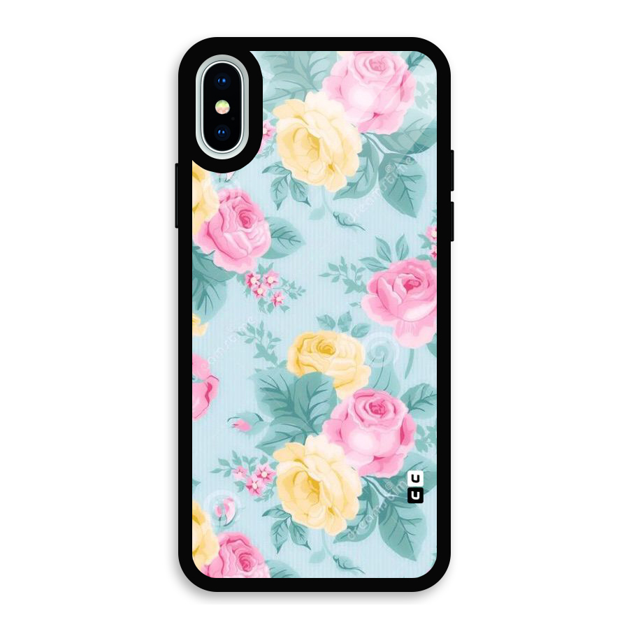 Vintage Pastels Glass Back Case for iPhone X