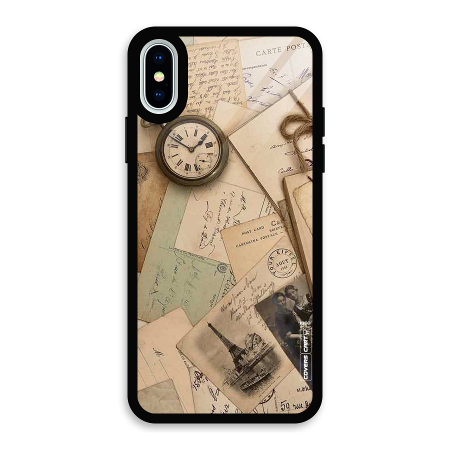 Vintage Postcards Glass Back Case for iPhone X