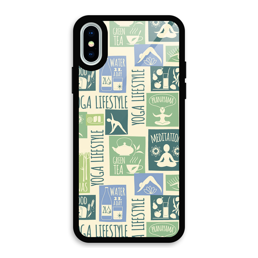 Vintage Yoga Lifestyle Glass Back Case for iPhone X