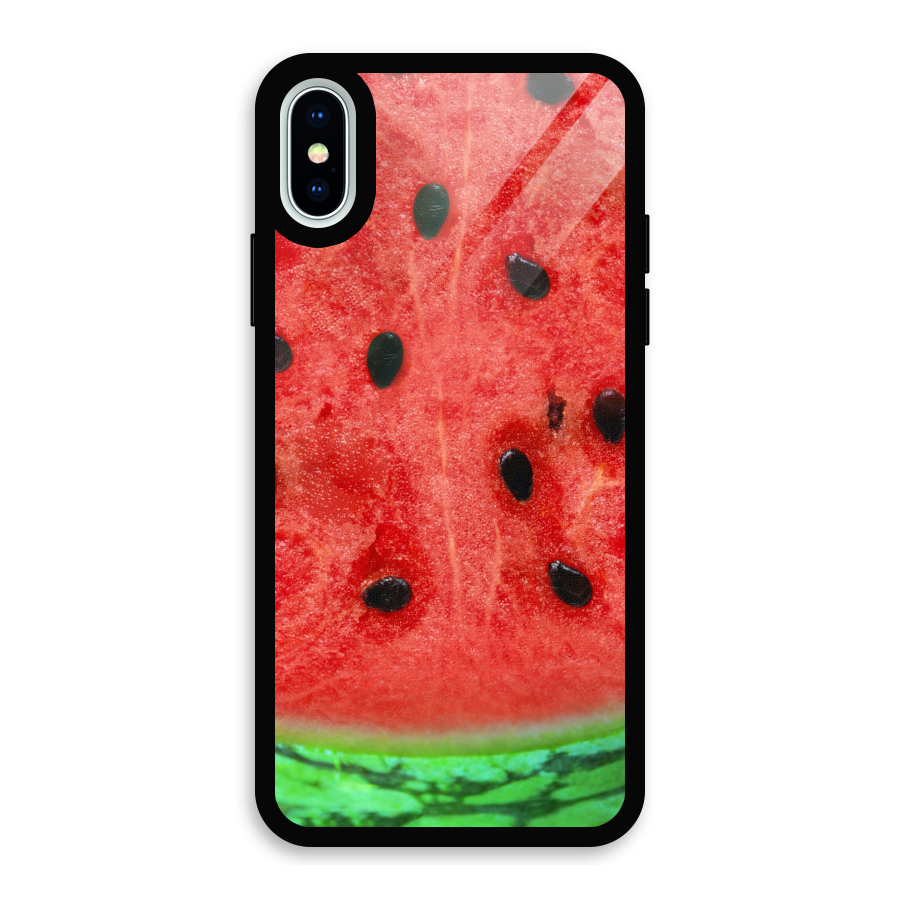 Watermelon Design Glass Back Case for iPhone X