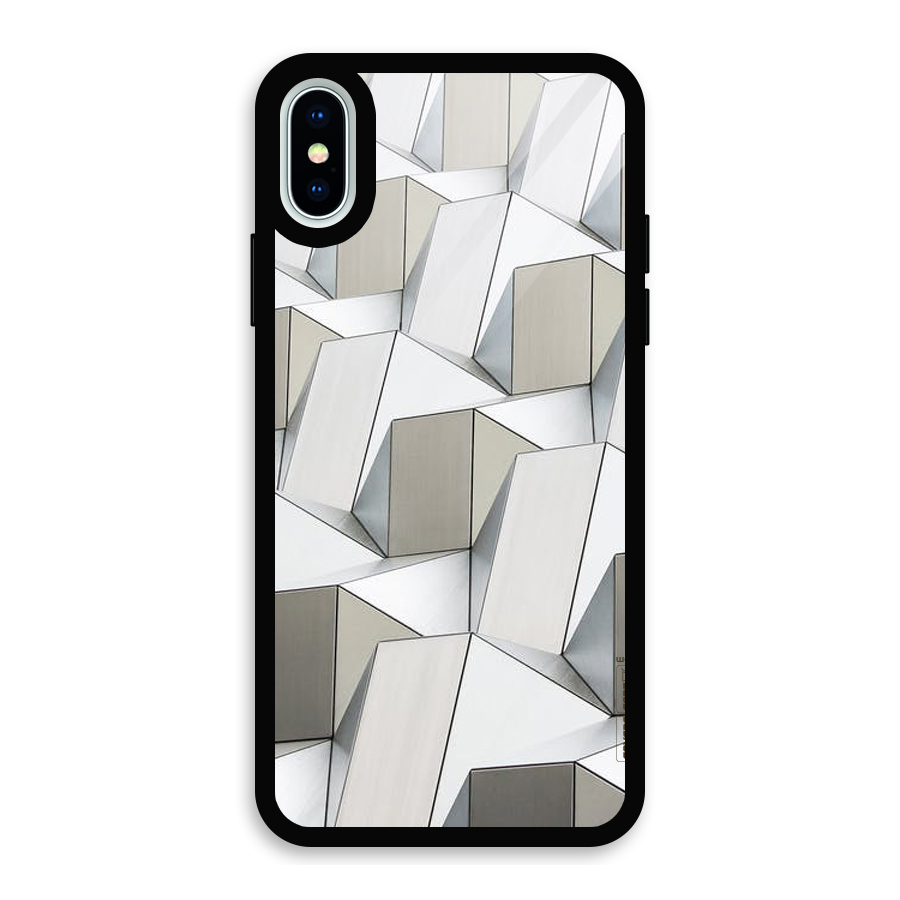 White Abstract Art Glass Back Case for iPhone X