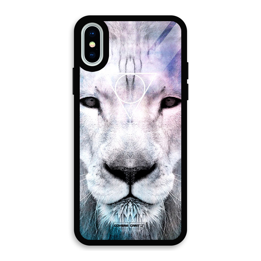 White Lion Glass Back Case for iPhone X