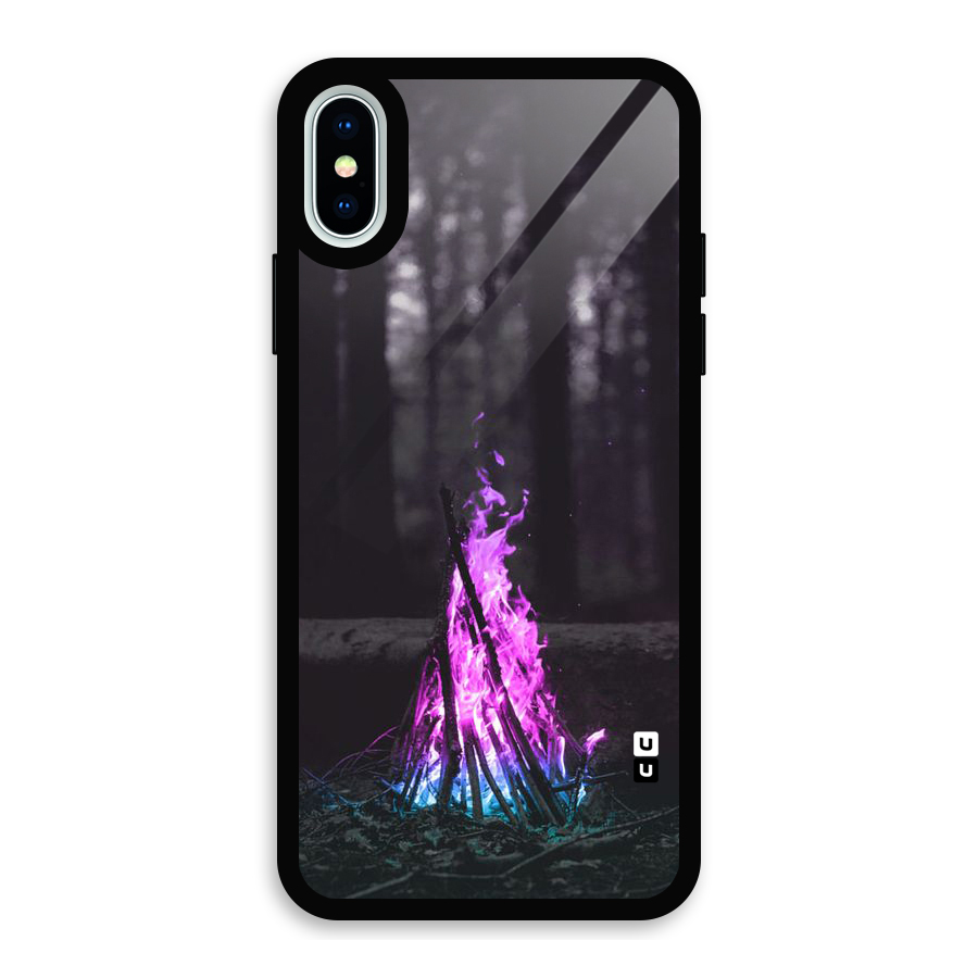 Wild Fire Glass Back Case for iPhone X