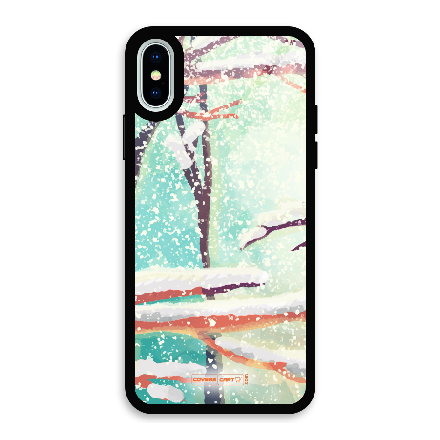 Winter Season Glass Back Case for iPhone X