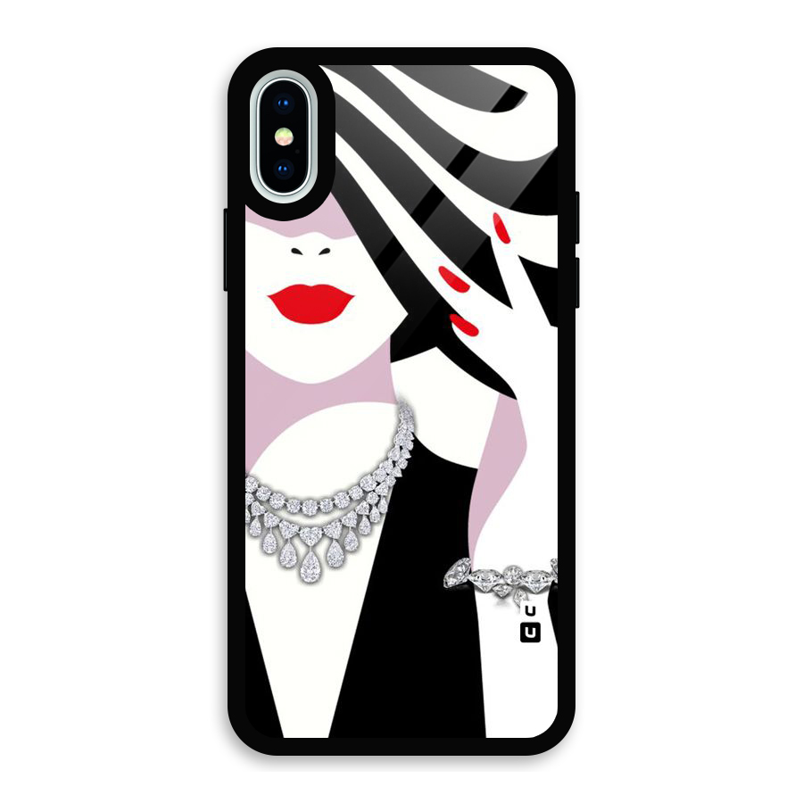 Women Beauty Glass Back Case for iPhone X