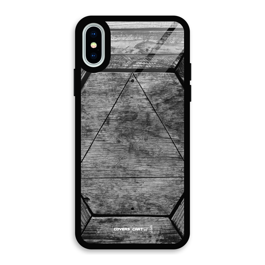 Wooden Hexagon Glass Back Case for iPhone X