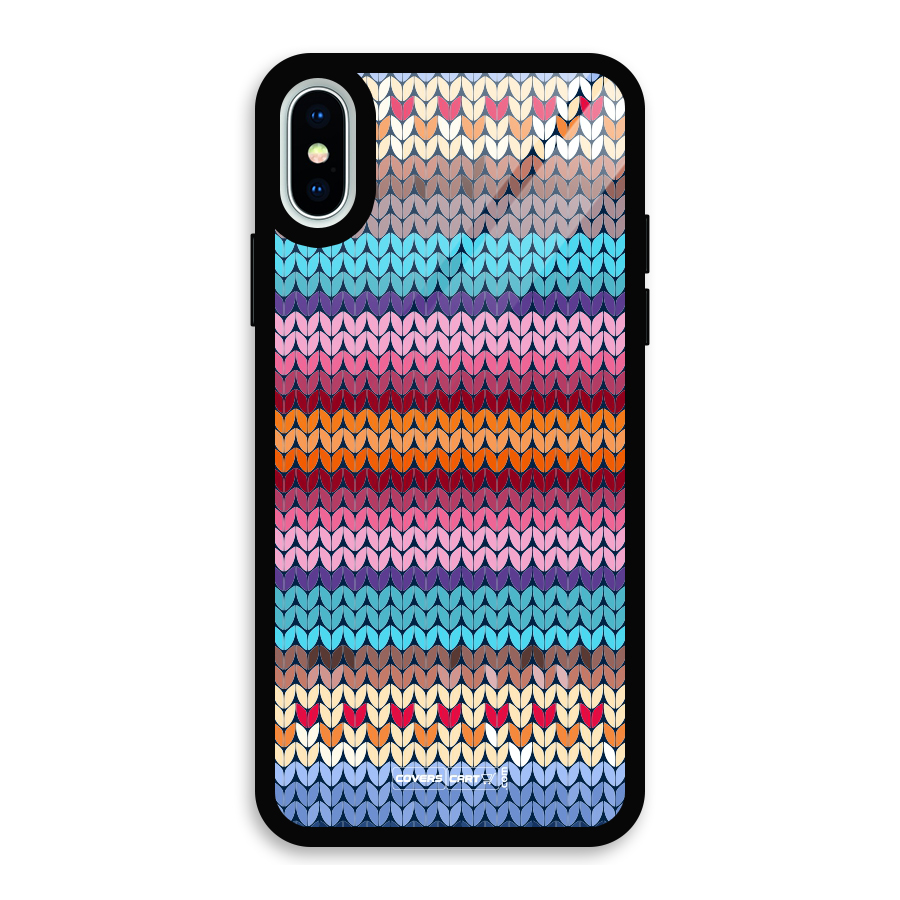 Woolen Glass Back Case for iPhone X