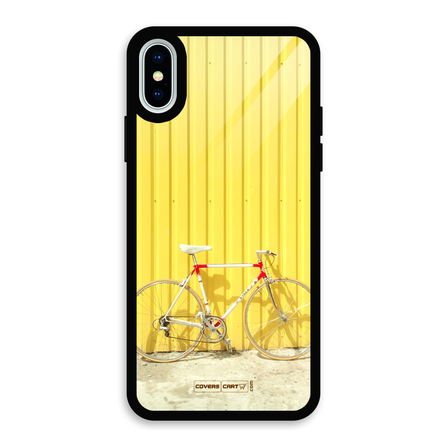 Yellow Cycle Classic Glass Back Case for iPhone X