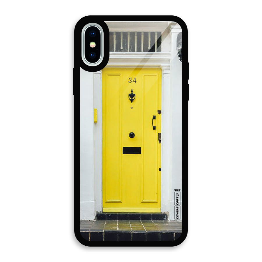 Yellow Door Glass Back Case for iPhone X
