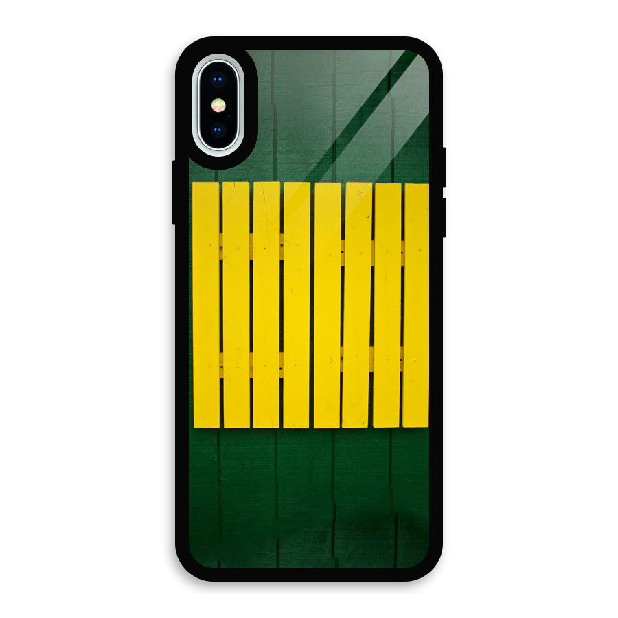 Yellow Fence Glass Back Case for iPhone X