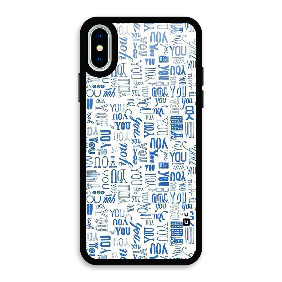 You Pattern Glass Back Case for iPhone X