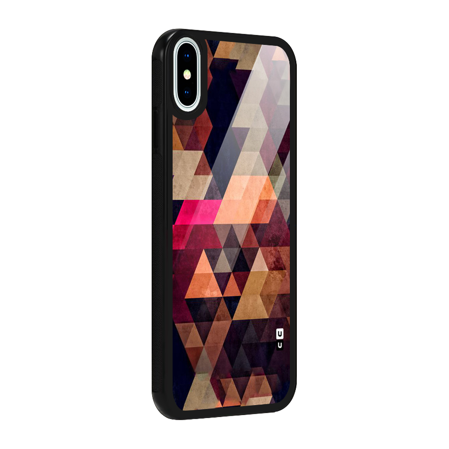 Abstract Beauty Triangles Glass Back Case for iPhone X