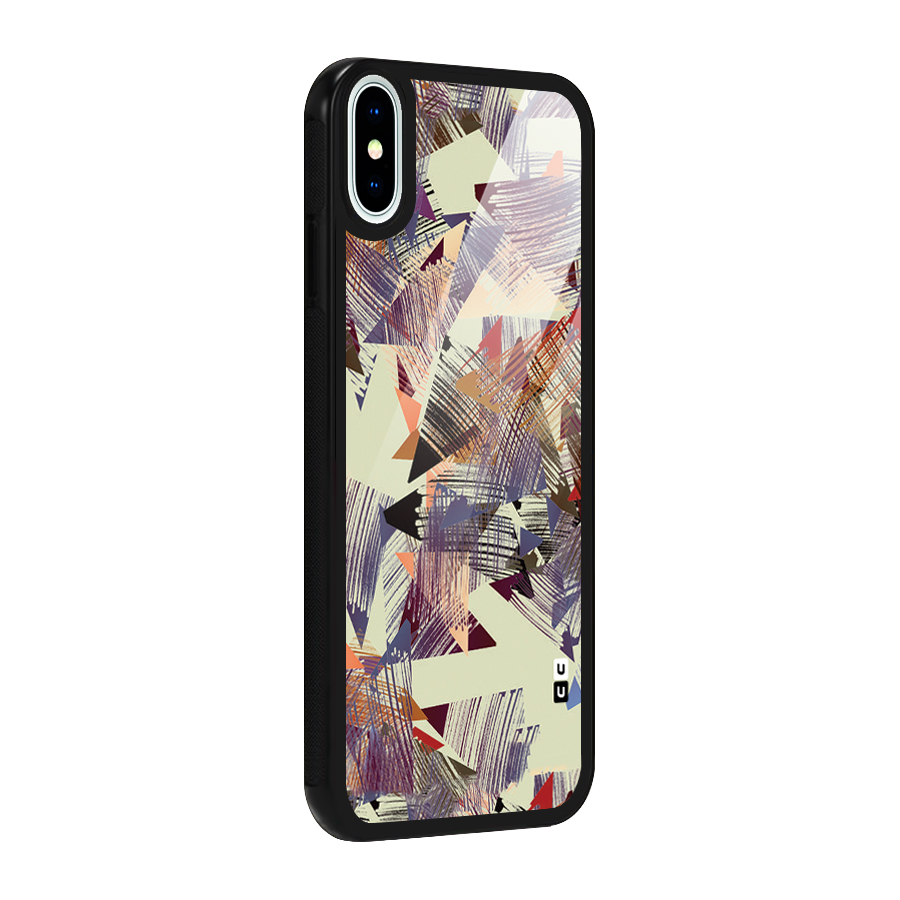 Abstract Sketch Glass Back Case for iPhone X