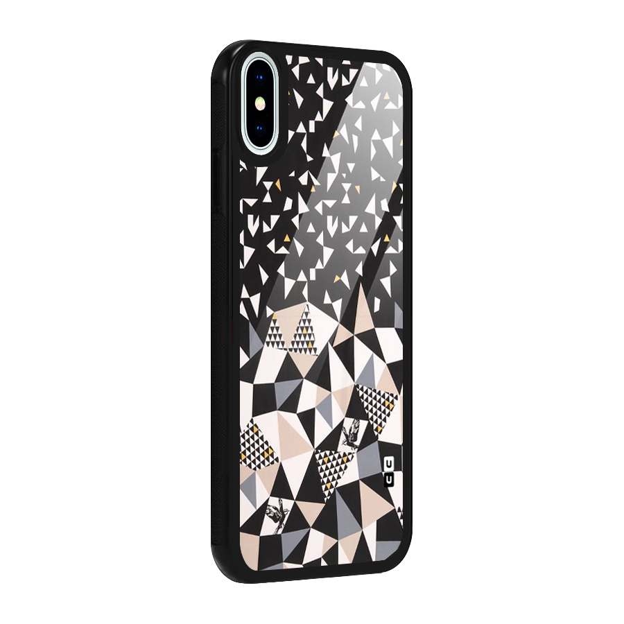 Abstract Varied Triangles Glass Back Case for iPhone X