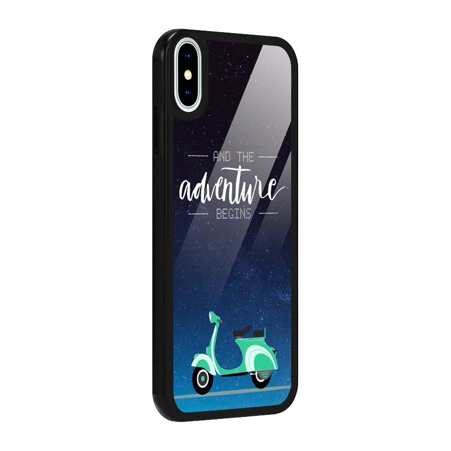 Adventure Scooter Glass Back Case for iPhone X
