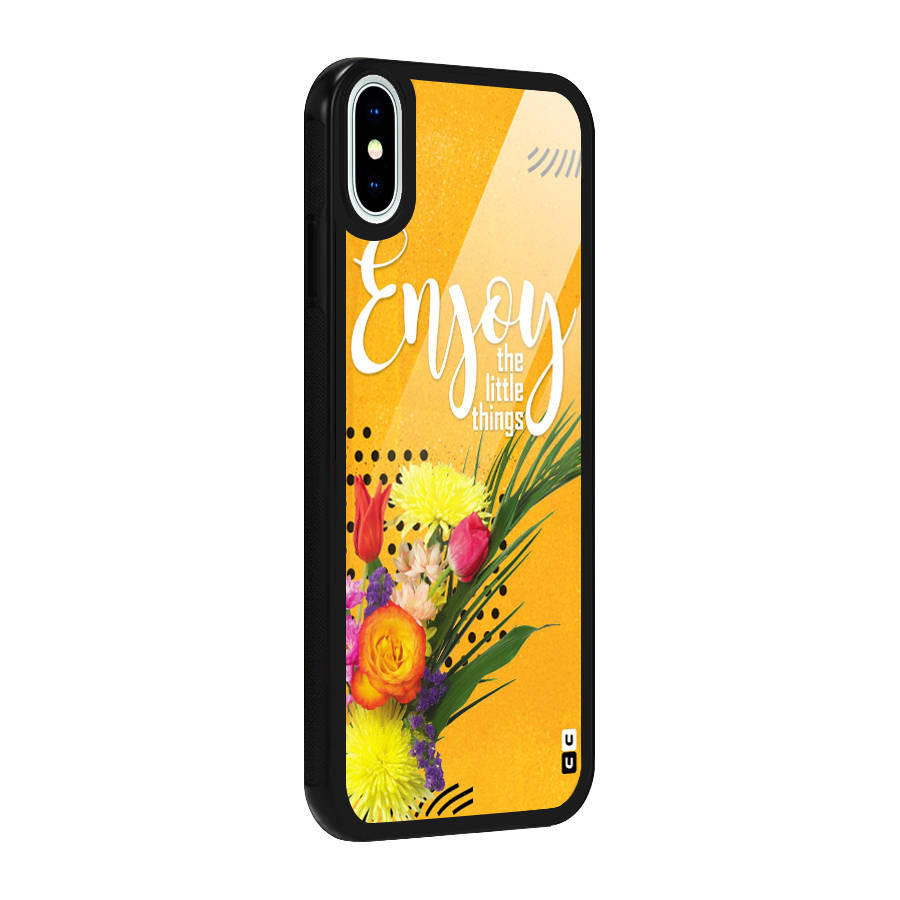 Always Enjoy Little Things Glass Back Case for iPhone X