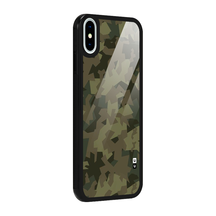 Army Abstract Glass Back Case for iPhone X