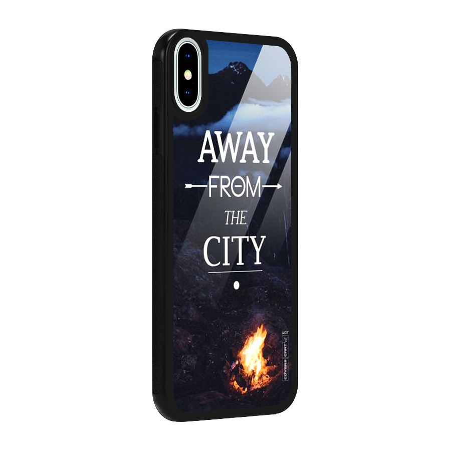 Away From City Glass Back Case for iPhone X
