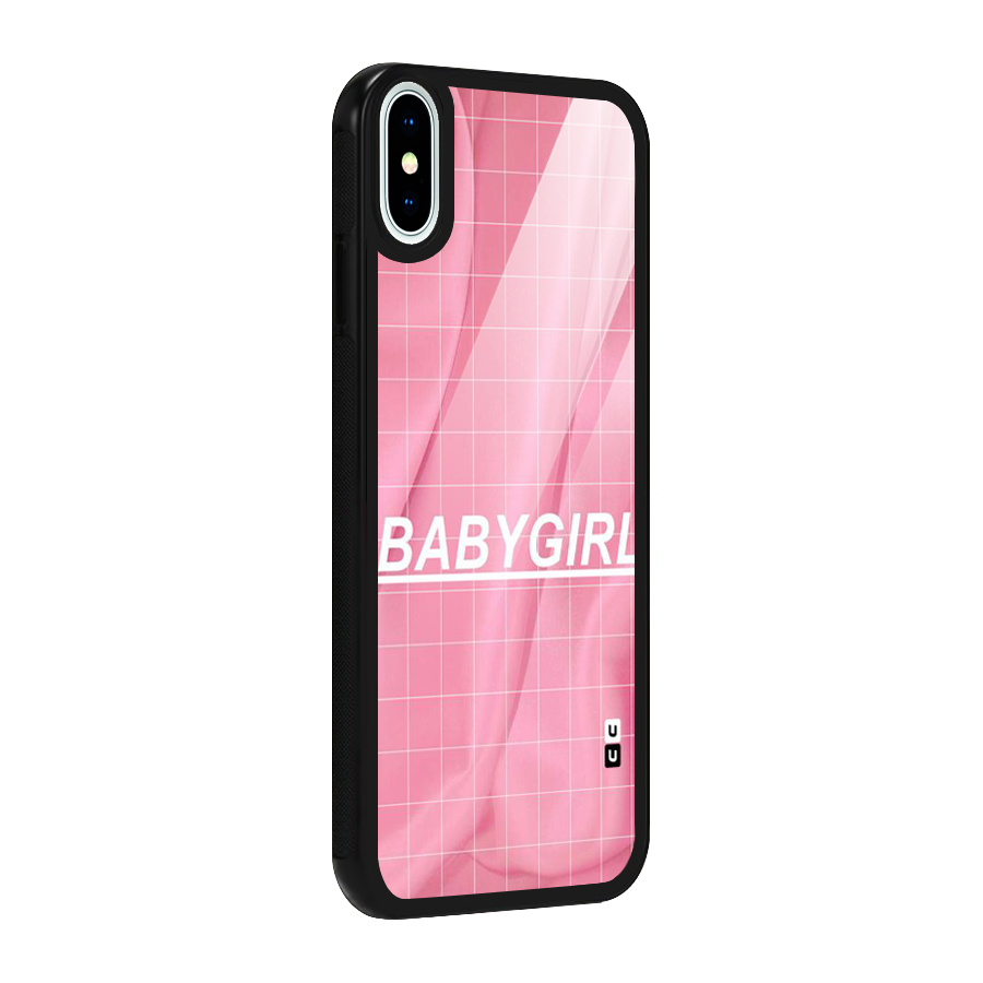 Baby Girl Check Glass Back Case for iPhone X