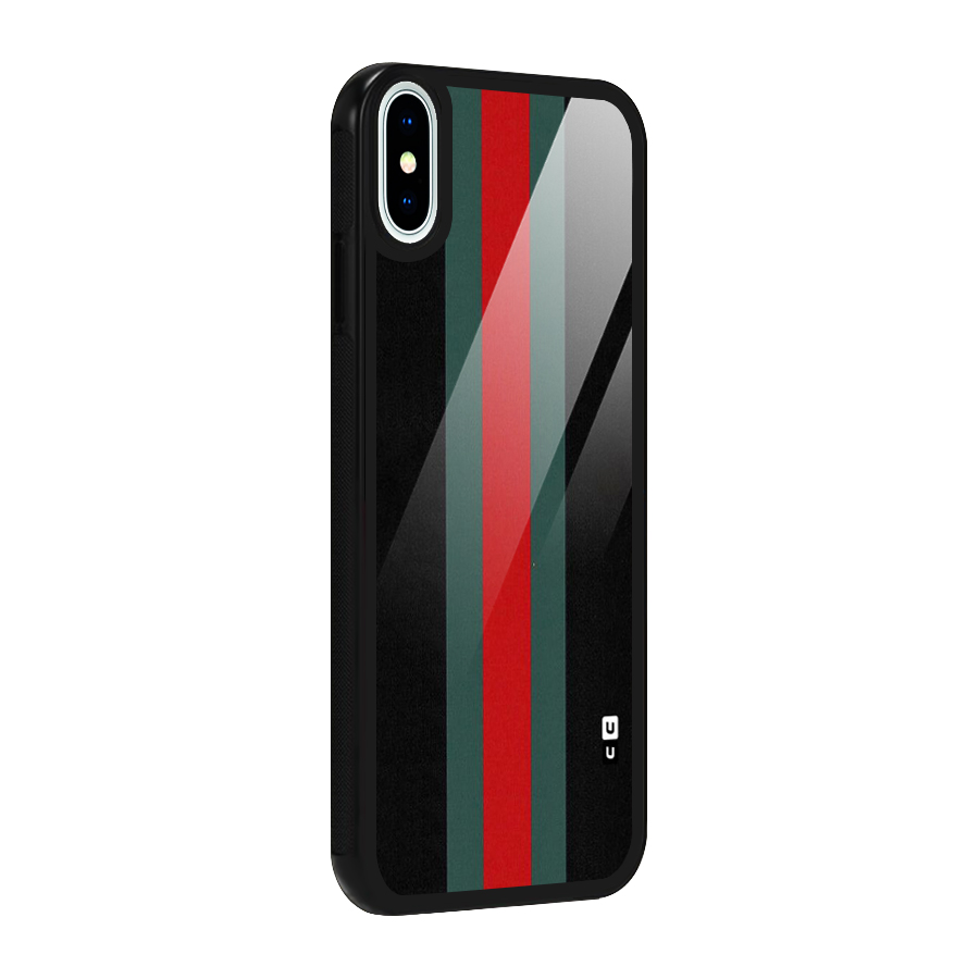 Basic Colored Stripes Glass Back Case for iPhone X