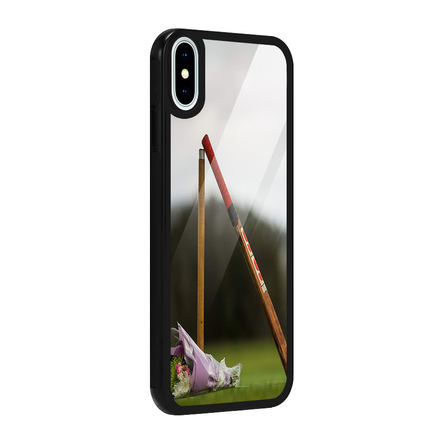 Bat Wicket Glass Back Case for iPhone X