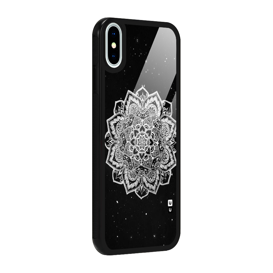 Beautiful Mandala Design Glass Back Case for iPhone X