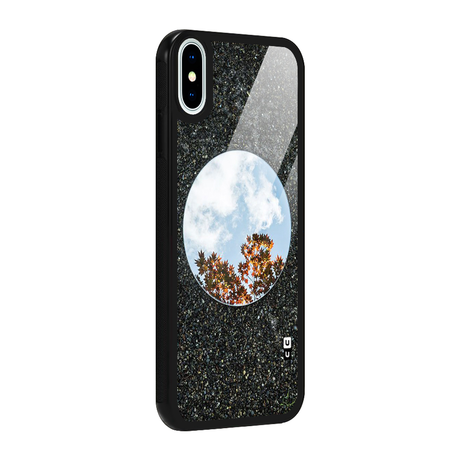 Beautiful Sky Leaves Glass Back Case for iPhone X