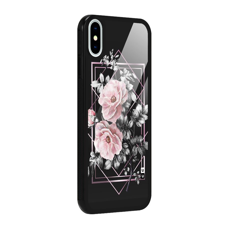 Beguilling Pink Floral Glass Back Case for iPhone X