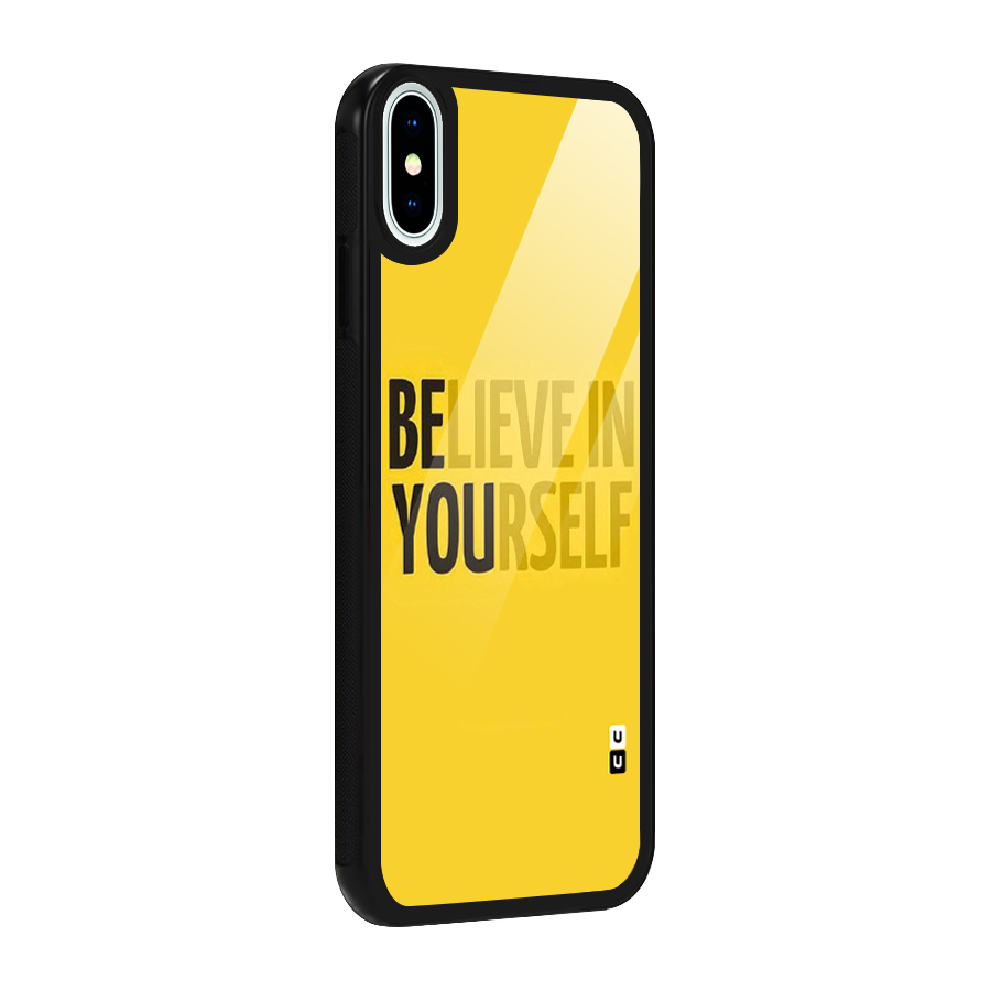 Believe Yourself Yellow Glass Back Case for iPhone X
