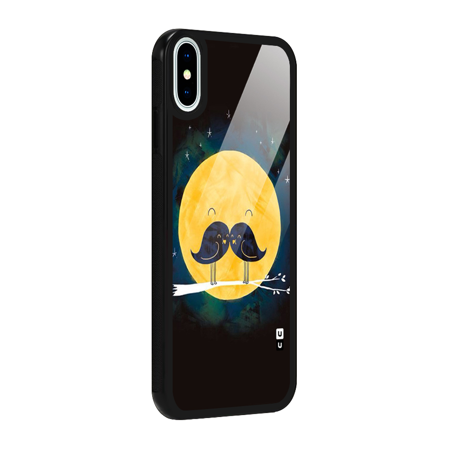 Bird Moustache Glass Back Case for iPhone X