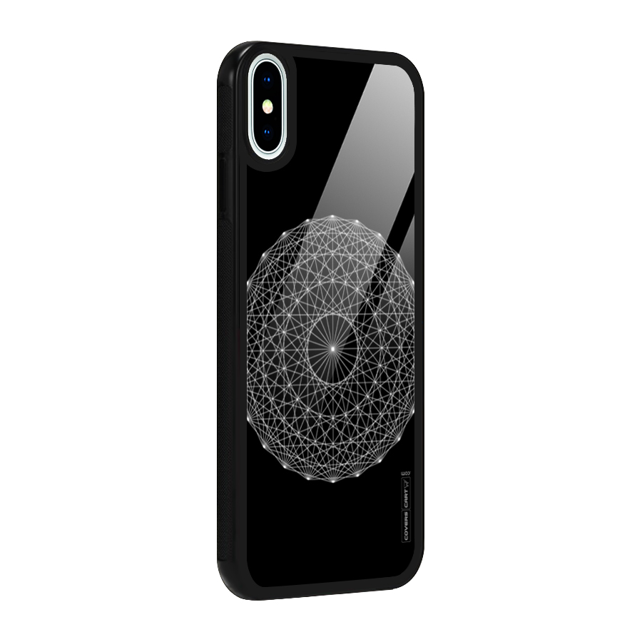 Black Clipart Glass Back Case for iPhone X