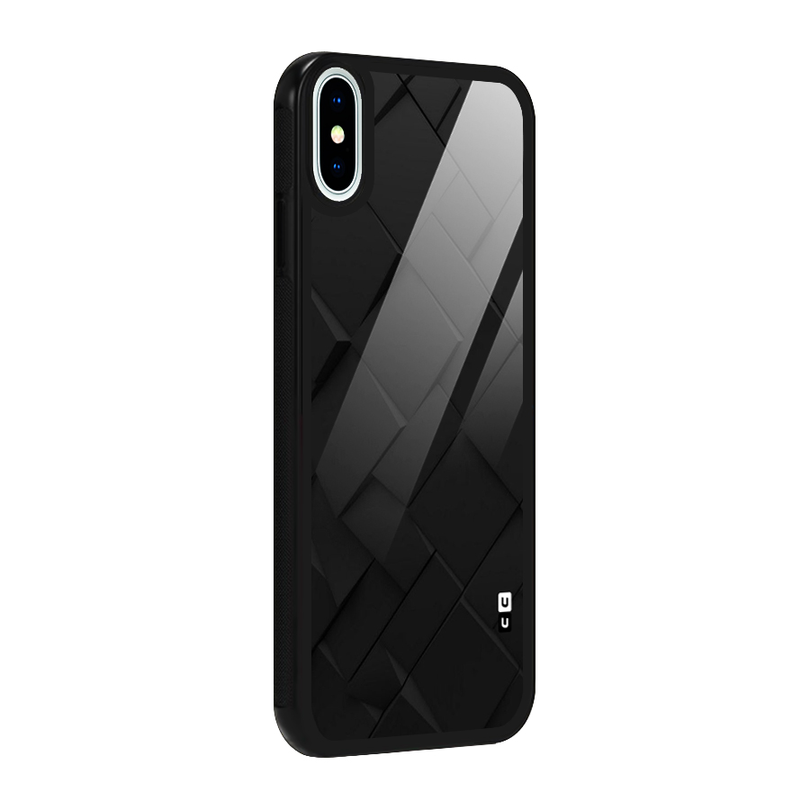 Black Elegant Design Glass Back Case for iPhone X