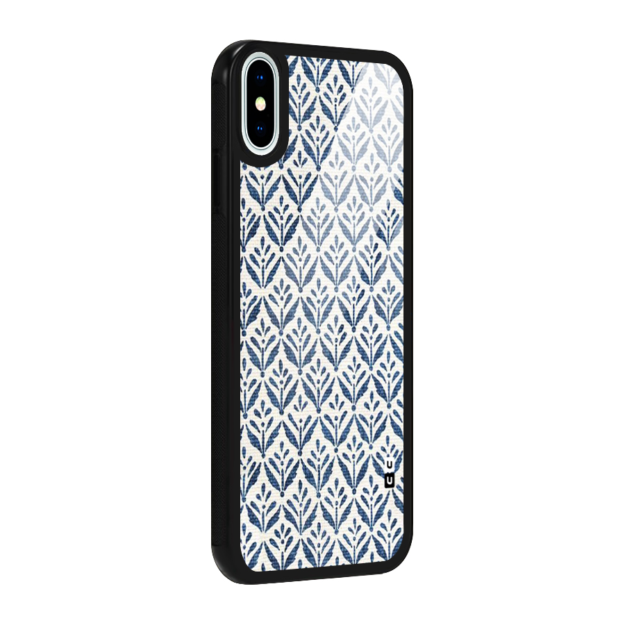Blue Leaf Glass Back Case for iPhone X