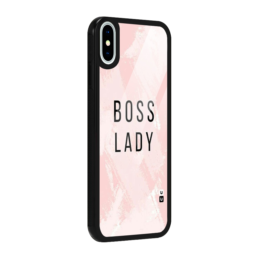 Boss Lady Pink Glass Back Case for iPhone X