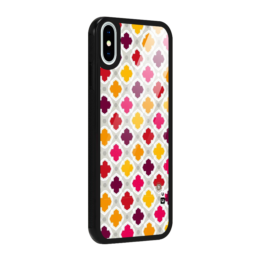 Bright Pattern Glass Back Case for iPhone X