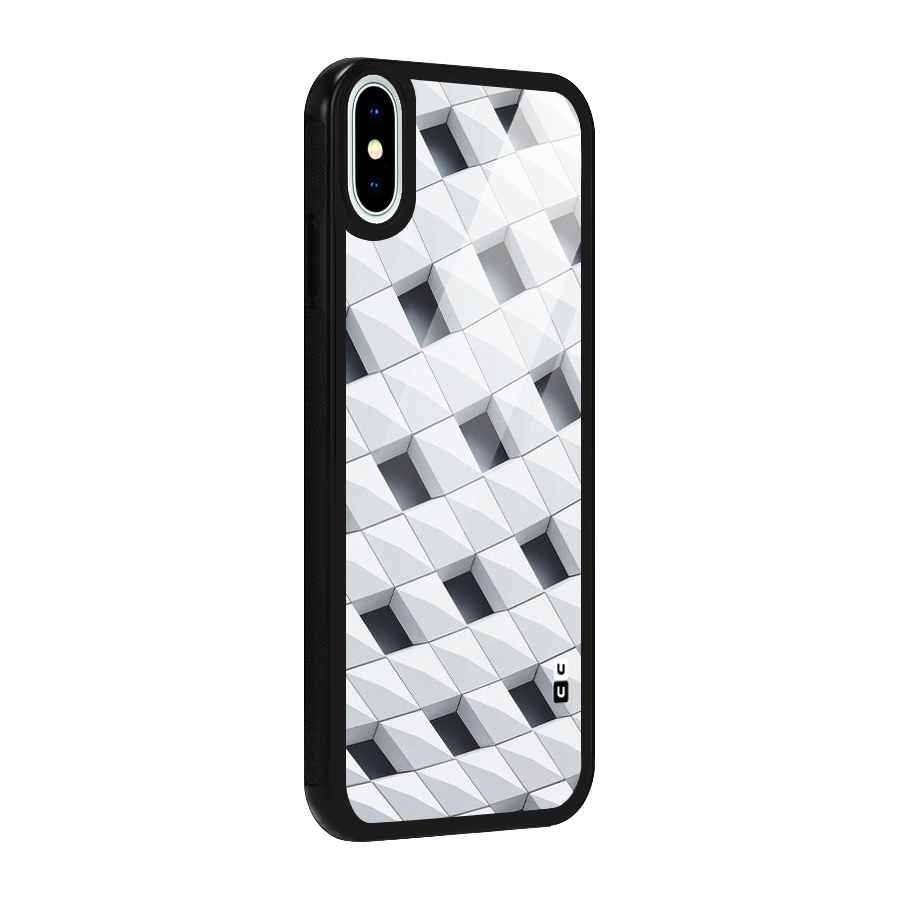 Building Pattern Glass Back Case for iPhone X