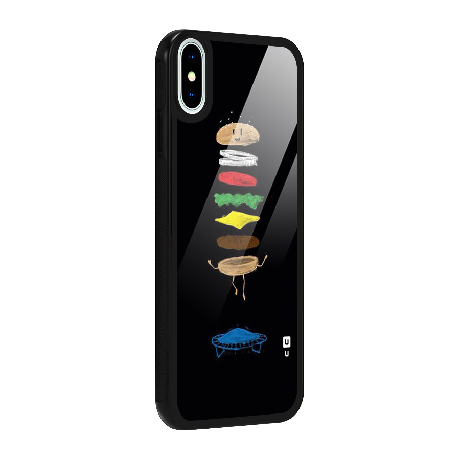 Burger Jump Glass Back Case for iPhone X