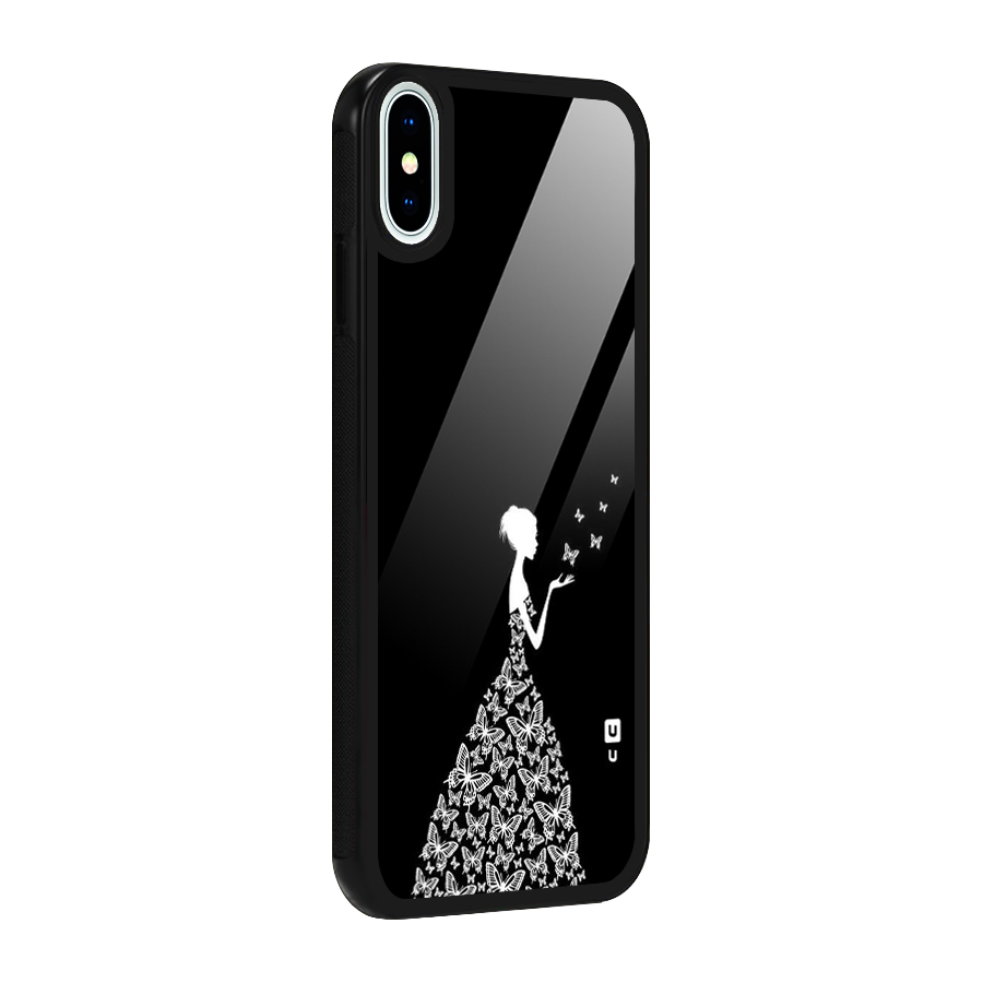 Butterfly Dress Glass Back Case for iPhone X