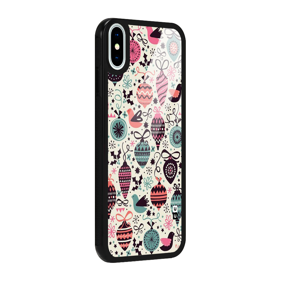 Celebration Pattern Glass Back Case for iPhone X