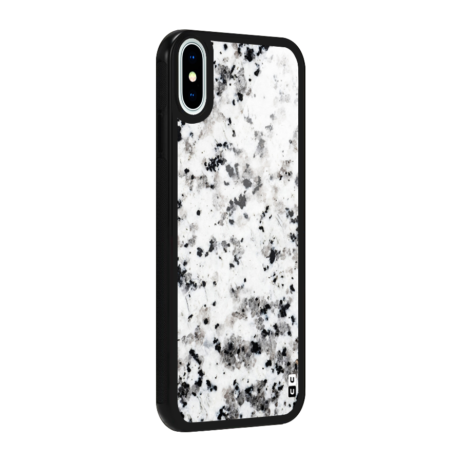 Charcoal Spots Marble Glass Back Case for iPhone X