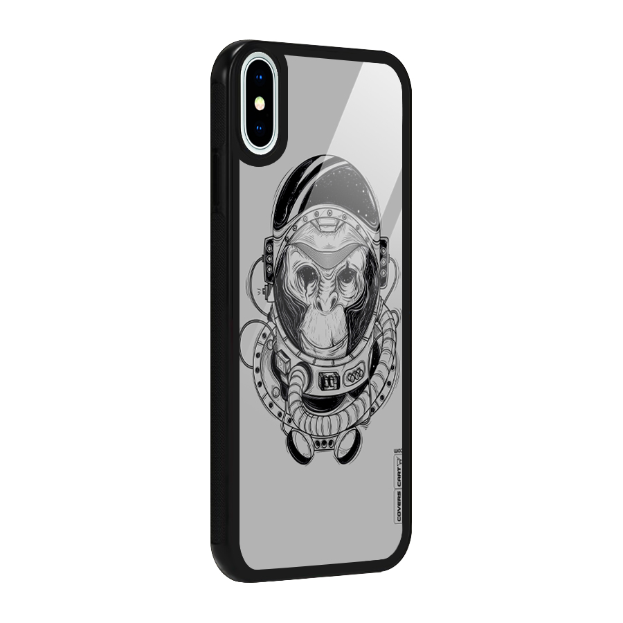 Chimpanzee Astronaut Glass Back Case for iPhone X