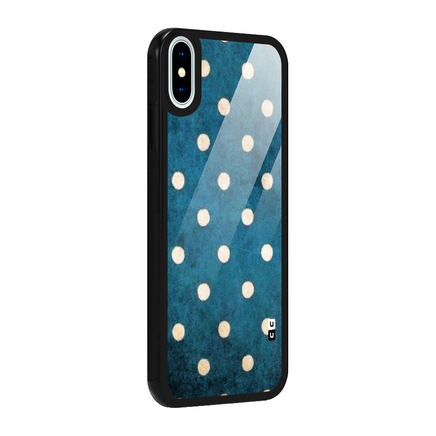 Classic Blue Polka Glass Back Case for iPhone X